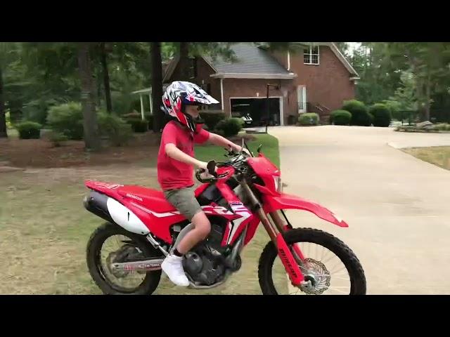 9 year old rides 2019 CRF250L!  Watch until the end for a laugh!!!! #crf250l