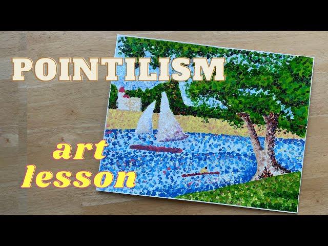 Pointillism Painting Tutorial | Step by step | Seurat Art Lesson