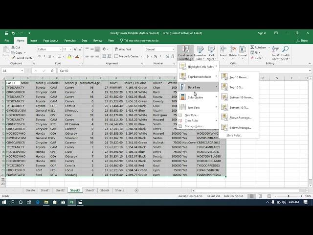 Data analytic tutorial -  Conditional formatting using 2 color scale