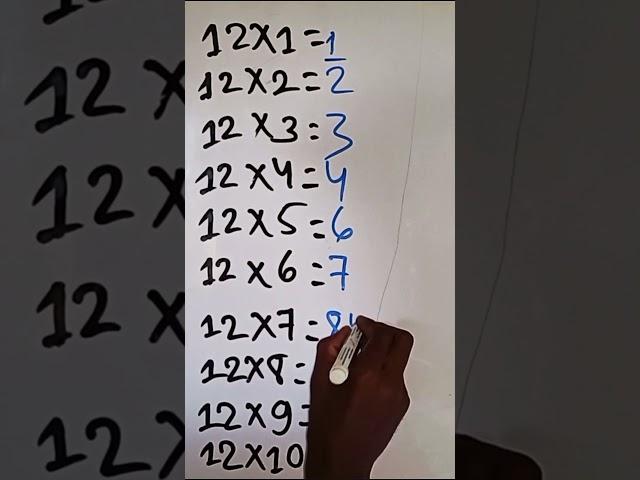 Easy way to Learn Table of 12 ।। Multiplication Table of 12 #tabletrick #mathematics