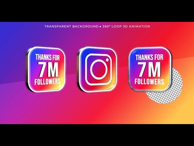 Thanks For 7M Followers Instagram | Motion Graphics template - Envato elements