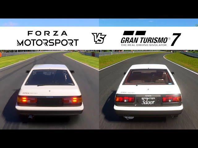 Forza Motorsport vs Gran Turismo 7 - Toyota Sprinter Trueno AE86 - FM8 vs GT7 Comparison