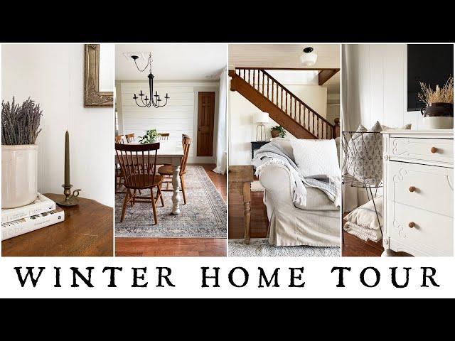 Winter Home Tour 2022  -  Cozy Winter Decorating Ideas - Simple, Neutral Cottage Farmhouse Decor