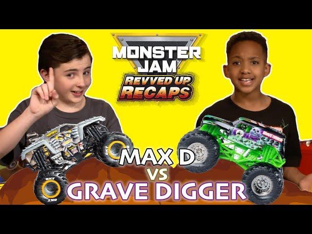 Monster Jam Revved Up Recaps / Episode 4 / Rival Race Grave Digger vs Max D