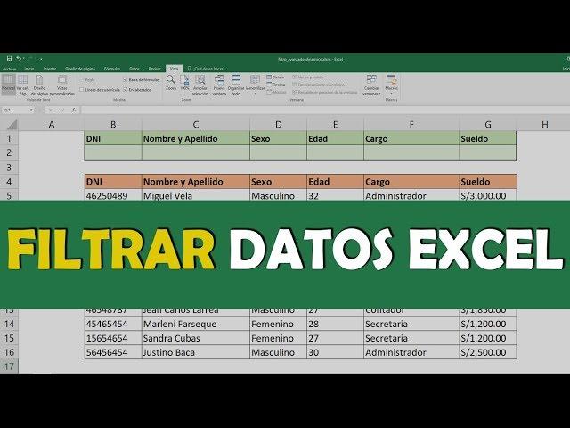 Curso Excel - Filtros avanzados y dinámicos 2020