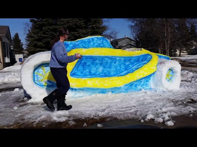 Snow sculpture REWIND - Time laps painting of 2017.