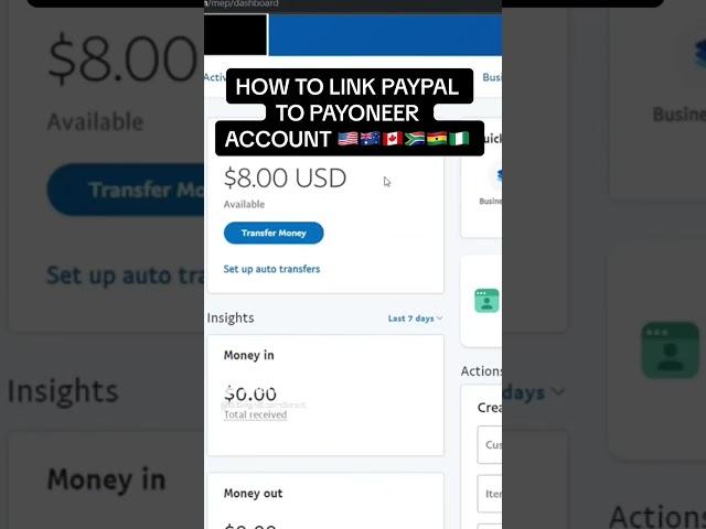 HOW TO LINK PAYPAL TO PAYONEER ACC