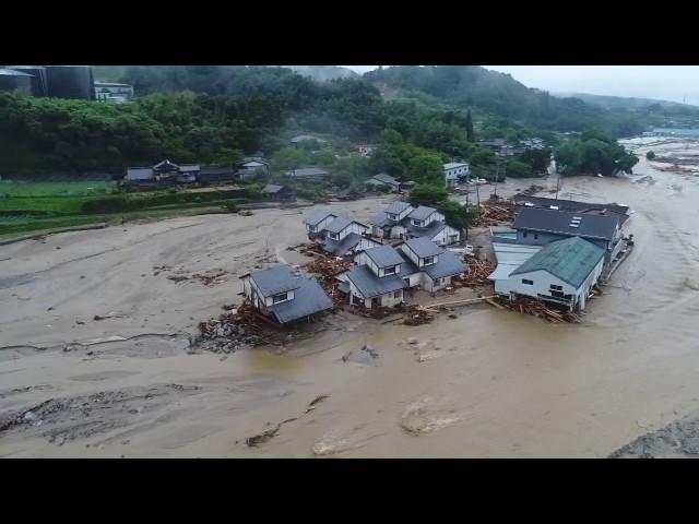 Kyushu flooding - Kyodo News drone footage - July 2017 - 2/4