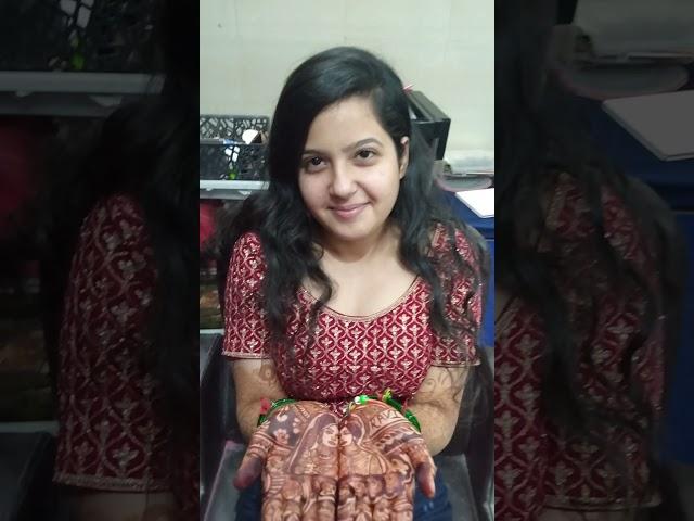 #my cute bride # Risha is in red lahenga is done by Bharti makeover ️