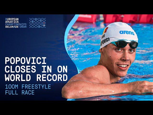 0.08 Off The World Record?  David Popovici Wins 100m Freestyle Gold | HIGHLIGHTS | Belgrade 2024