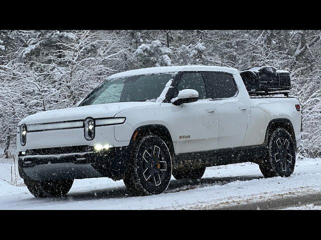 Here's How The Rivian R1T Handles In Snow And Slippery Surfaces!