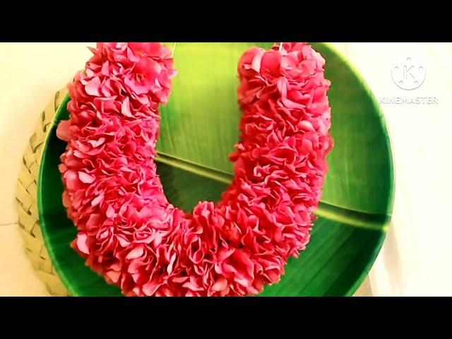 how to string red arali poo/flowertying diy/sevvarali poo maalai kattuvathu epadi/garland diy