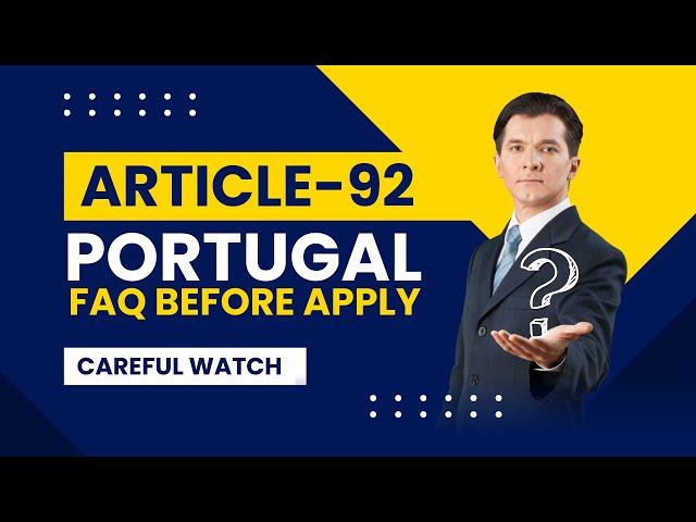 Portugal Article 92 Residence Permit for Vocational Students (FAQ)