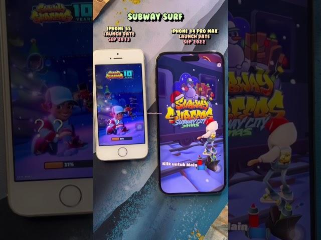 Comparison open subway surfers with iPhone 14 Pro Max & iPhone 5s #shorts #iphone14promax #iphone5s