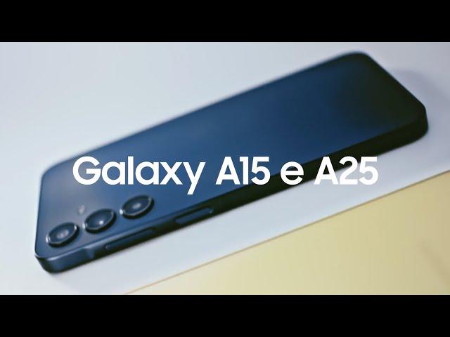 Conheça os novos Galaxy A15 e A25. Poderosos na mão, econômicos no bolso.