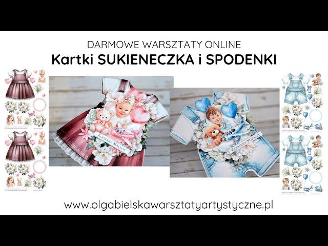 Scrapbooking kartka sukieneczka i kartka spodenki Olga Bielska Warsztaty Artystyczne tutorial online