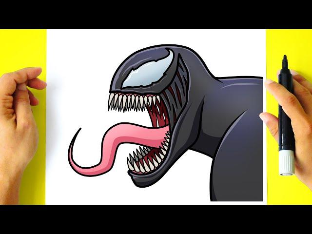 Como DESENHAR o VENOM - Como DIBUJAR a VENOM - Drawing Tutorial