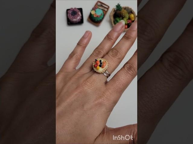 Fruit tart ring #diy #jewellery #jewelry #cool #craft #clayart #art #gift #giftideas #claycraft