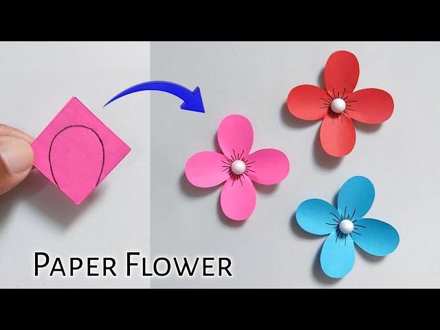 Easy Paper Flower Making Craft | Paper Flower Making Step By Step | How To Make Paper Flower Craft