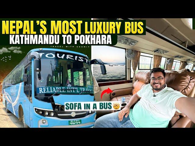 KATHMANDU to POKHARA Bus Journey | Nepal's LUXURY Bus  | BUS hai ki MOVIE THEATRE 