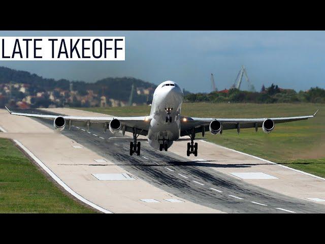 AIRBUS A340 EPIC LATE TAKEOFF!