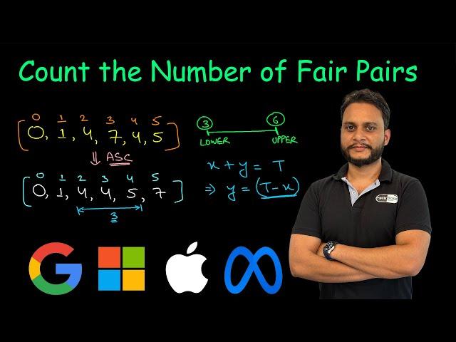 Count the Number of Fair Pairs | Leetcode 2563