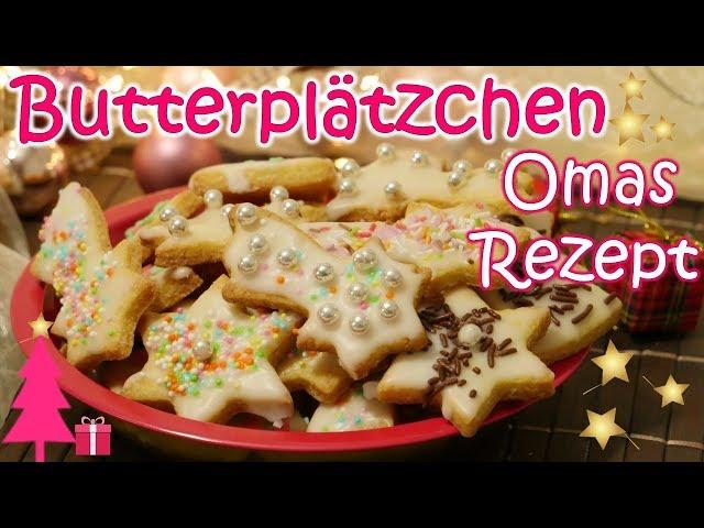 Omas Butterplätzchen | Ausstechplätzchen | Weihnachtsplätzchen mit Zuckerguss