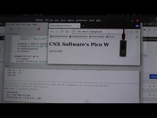 Raspberry Pi Pico W: MicroPython Web server demo