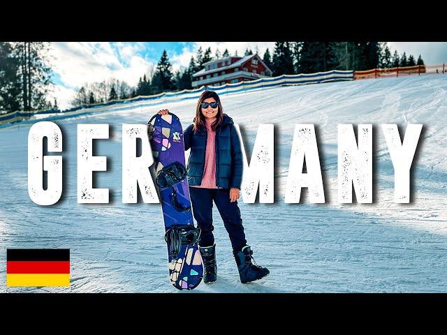 EXPLORING BLACK FOREST, GERMANY  Trying Snowbording for the First Time! | Germany Vlog #3