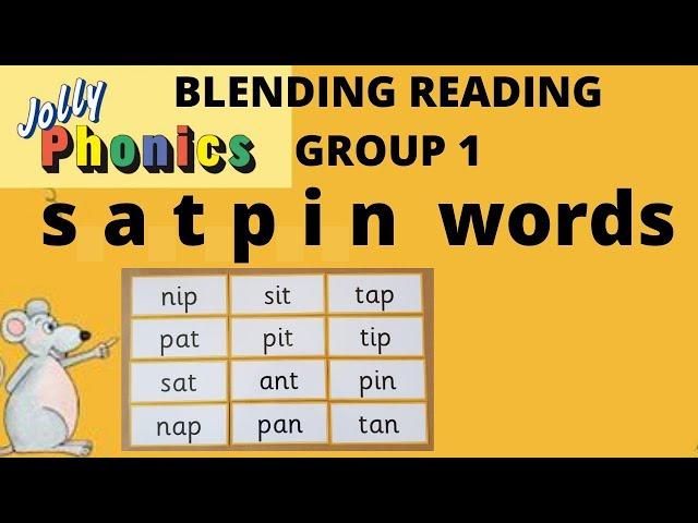 JOLLY PHONICS blending group 1 |  Sounding, blending, reading, satpin words ukg lkg grade 1