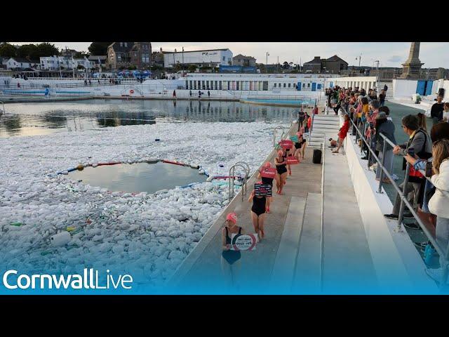 Jubilee Pool filled with 8,000 plastic bottles