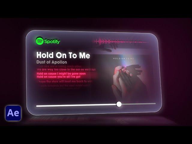 Spotify Card Lyrics Editing After Effects Tutorial - No Plugins