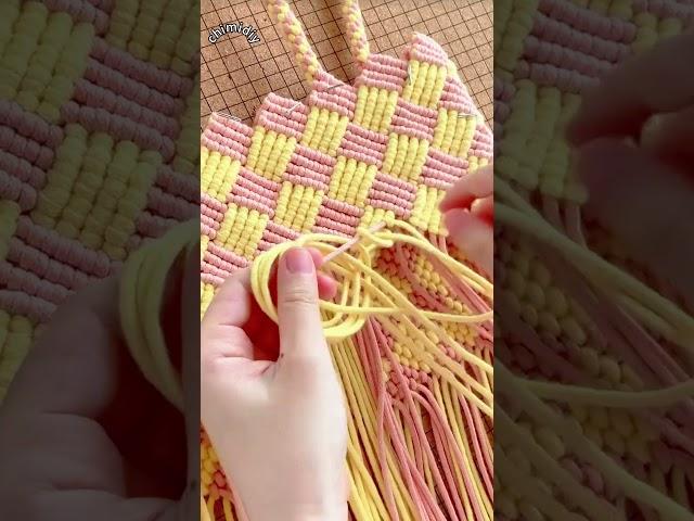 Rope Weaving Bag，Rope Weaving Bag Tutorial！#編み物 #뜨개질 #tricô #かぎ針編み #후크로 뜨개질하기 #kancalarla örme