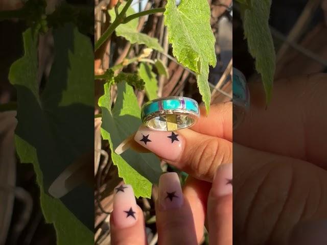 Turquoise and Purple Frost Sterling Silver Ring #ring #ring #sterlingsilver