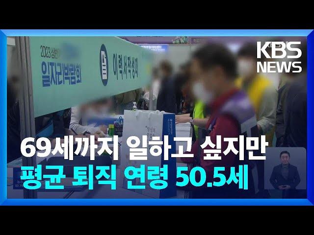 “중장년, 69세까지 경제활동 원하지만 퇴직연령은 평균 50.5세” / KBS  2023.11.01.