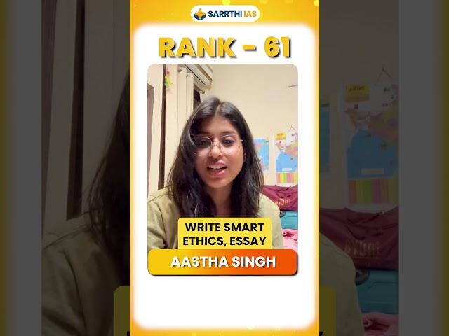 AIR 61: Aastha Singh | Write Smart, Ethics and Essay Feedback | UPSC 2024 Final Results