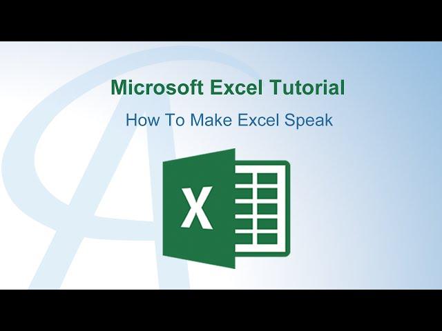 How To Make Excel Speak