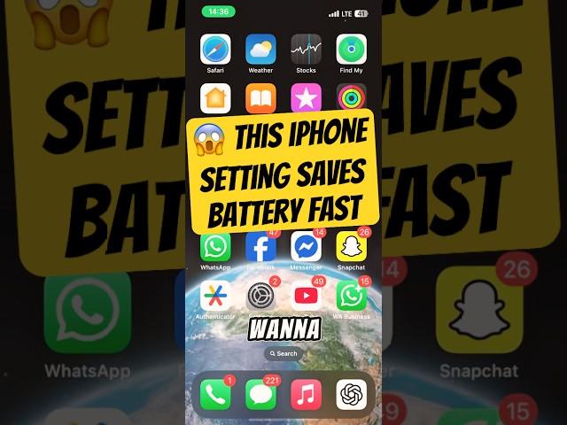 Save iPhone battery fast! Turn on Low Power Mode. Follow @iHackLab for more hacks!  #Shorts