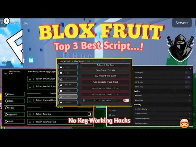 [Roblox] Blox Fruit Top 3 Best Script Available/ No Key & Showcase | Working On Delta, Fluxus & Vega