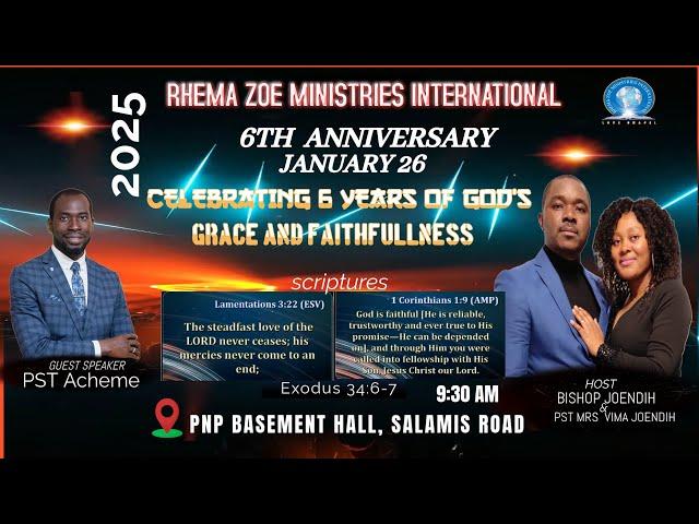 RHEMA ZOE MINISTRY INTERNATIONAL SUNDAY WORSHIP SERVICE  (26/01/2025)