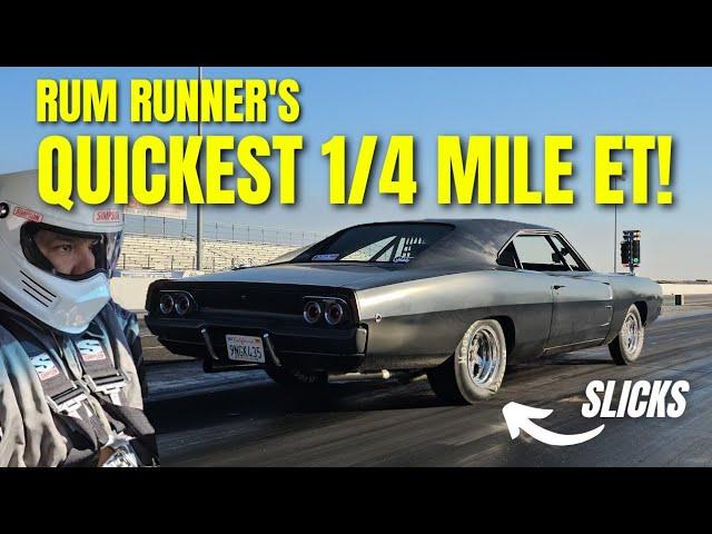 Will Our 1968 Dodge Charger Go 10s?? Rum Runner's FASTEST Pass At Hot Rod Garage Day Famoso