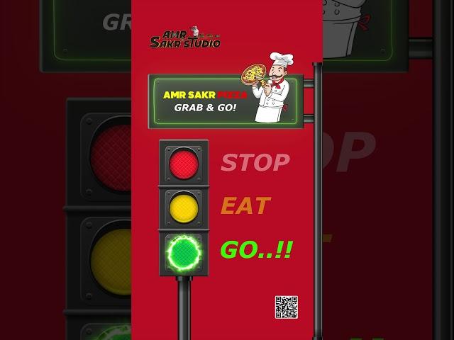 Stop. Eat. Go. | Pizza Ad Concept