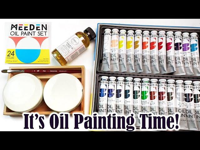 It's Oil Painting Time! Meeden Oil Paints 24 Set Review & Trying out Gamblin Galkyd Lite Medium