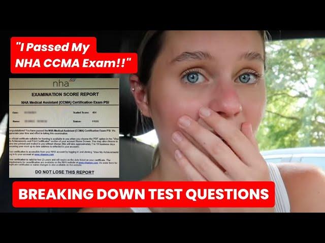 I PASSED MY NHA CCMA // Test Question Breakdown