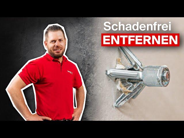 Hohlraum-Metalldübel aus Wand entfernen.