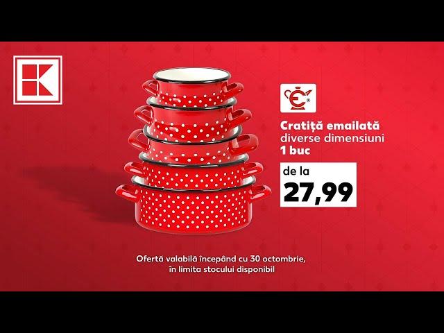 Oferta Kaufland din 30 octombrie: cratiță emailată și cutie pentru alimente