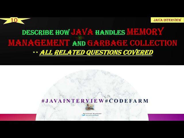 Java Memory Management and Garbage Collection | Java Interview QnA | Codefarm #javainterview