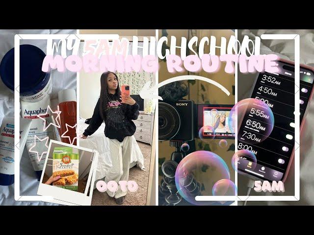 MY 5AM HIGHSCHOOL MORNING ROUTINE | ootd, chit chat, skincare, breakfast etc