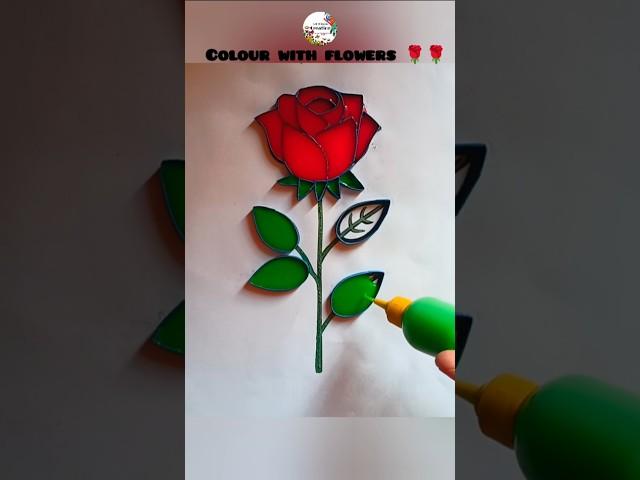 colour with flowers | flower drawing #kids #papercraft #diy #color #shorts #short