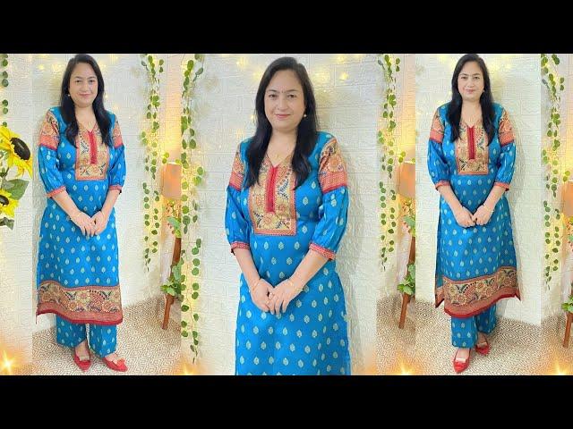 साड़ी Reuse Idea|Suit From saree|kurti cutting stitching|Reuse Old Saree #ashigautam #meesho